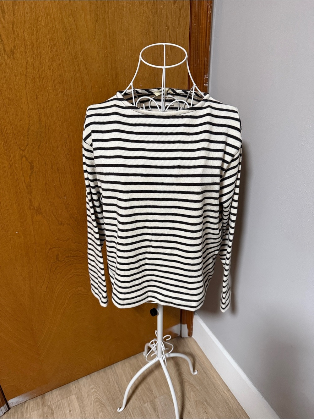 Madewell Black and White Striped Long-Sleeve Tee